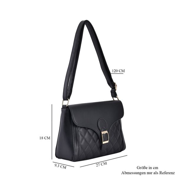 Umhängetasche aus Kunstleder, 27x9,3x18cm, Schwarz image number 7