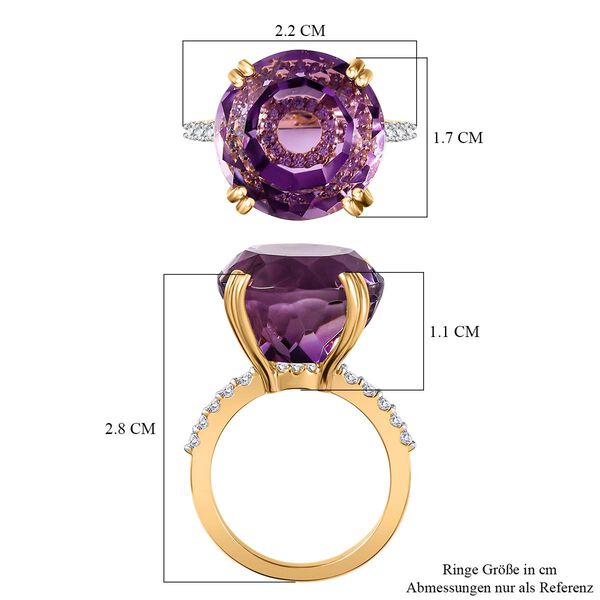 Rose De France Amethyst und Zirkon Ring- 15,65 ct. image number 7
