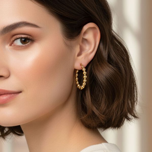 Royal Bali Kollektion- 19cm Armband und Creolen in 375 Gold image number 8