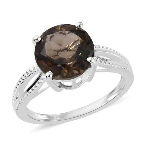 Rauchquarz Solit&auml;r Ring 925 Silber  ca. 2,74 ct image number 4