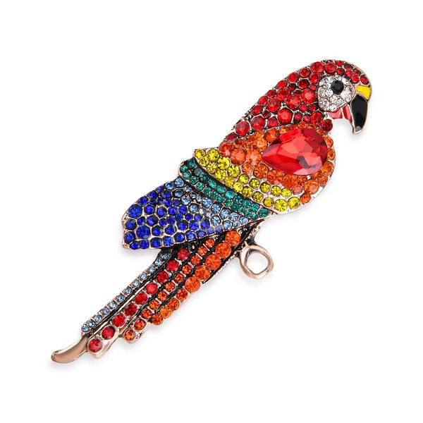 Mehrfarbiger Kristall Brosche Antikes Gold image number 3