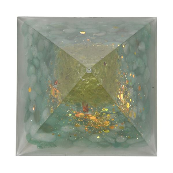 Edelstein Pyramide mit Rosenquarz und Quarz Lebensbaum, koralle image number 5