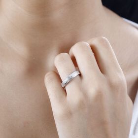 Gravierter Ring, 925 Silber rhodiniert, (Größe 17.00) ca. 5,36g