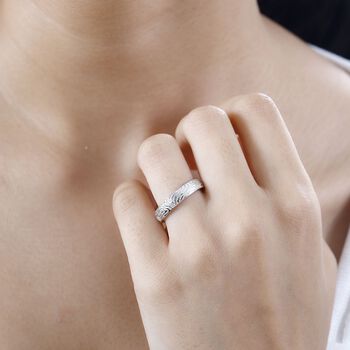 Gravierter Ring, 925 Silber rhodiniert, (Gr&ouml;&szlig;e 17.00) ca. 5,36g