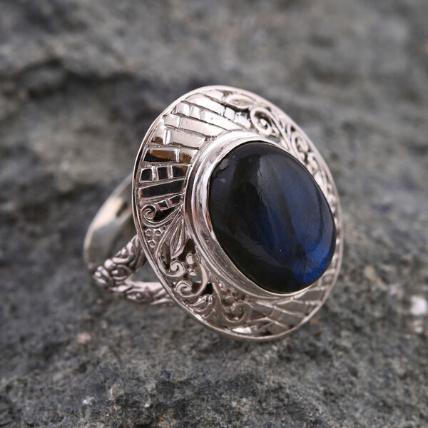 Royal Bali - Labradorit Ring, 925 Silber, (Gr&ouml;&szlig;e 17.00) ca. 12.76 ct image number 1