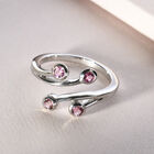 Rosa Turmalin Bypass Ring 925 Silber platiniert  ca. 0,38 ct image number 1
