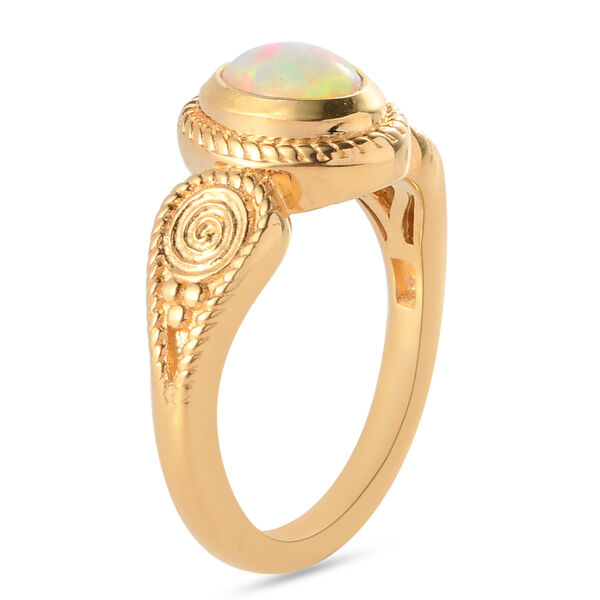 Nat&uuml;rlicher, &auml;thiopischer Opal-Ring, 925 Silber Gelbgold Vermeil  ca. 0,55 ct image number 4