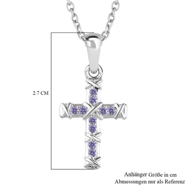 Blauer kubischer Zirkonia-Anh&auml;nger mit 50cm Kette - 0,28 ct. image number 6