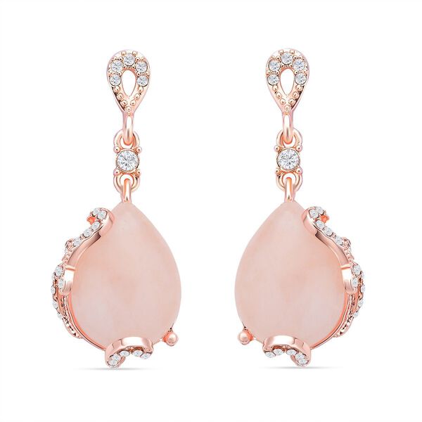 2er-Set Rosenquarz-Ohrringe und Anh&auml;nger mit Kette, ca. 14,00 ct image number 6