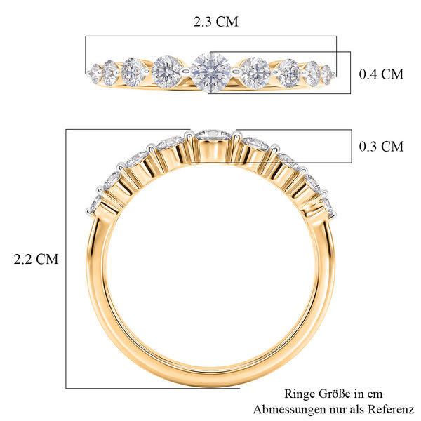 LUXURIANT DIAMOND - Lab Grown Diamant SI-GH SGL zertifiziert Ring 925 Silber 750 Gelbgold vermeil (Gr&ouml;&szlig;e 18.00) ca. 0.50 ct image number 6