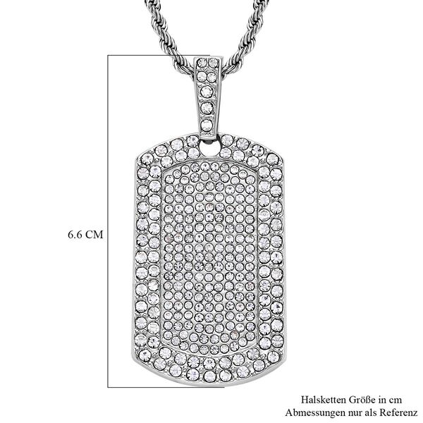 Wei&szlig;er Kristall-Anh&auml;nger mit Kette in Silberton - 8 ct. image number 5