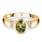 Natürlicher AAA Calabar-Turmalin, Weißer Diamant Ring, 585 Gold (Größe 19.00) ca. 1.30 ct
