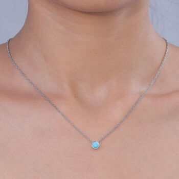 D'Joy Sleeping Beauty T&uuml;rkis Schmuckset ca. 50 cm 925 Silber Platiniert und Edelstahl Platiniert ca. 0.45 ct