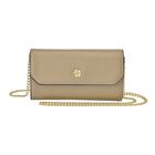 100% Echtleder Clutch mit RFID Schuz, 120 cm metall Riehmen, 20x12 cm, Gold image number 0