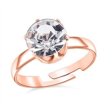 4er Set - Wei&szlig;er Kristall Schmuckset Nickelfreies Messing ros&eacute;vergoldferben, Flexibles (Gr&ouml;&szlig;e 17.00-18.00)