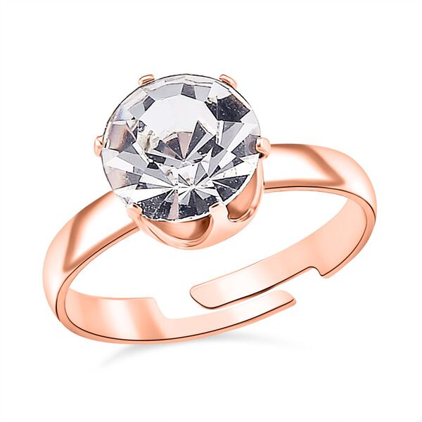 4er Set - Wei&szlig;er Kristall Schmuckset Nickelfreies Messing ros&eacute;vergoldferben, Flexibles (Gr&ouml;&szlig;e 17.00-18.00) image number 3