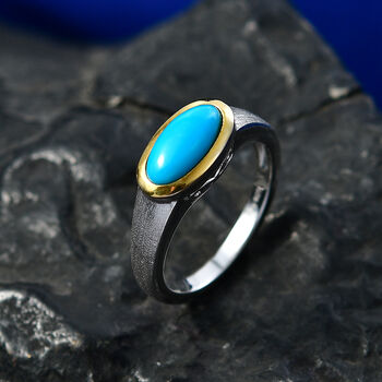 D'Joy AA Sleeping Beauty T&uuml;rkis Ring 925 Silber Rhodiniert (Gr&ouml;&szlig;e 19.00) ca. 1,11 ct