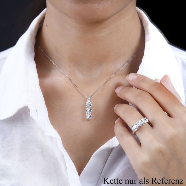 Wei&szlig;er Kristall Schmuckset 925 Silber image number 2