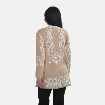 Cardigan Damen mit 2 Taschen, Cr&egrave;me