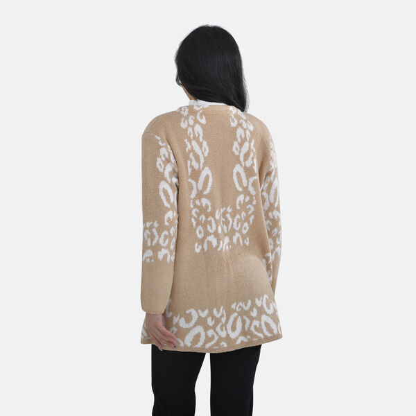 Cardigan Damen mit 2 Taschen, Cr&egrave;me image number 2