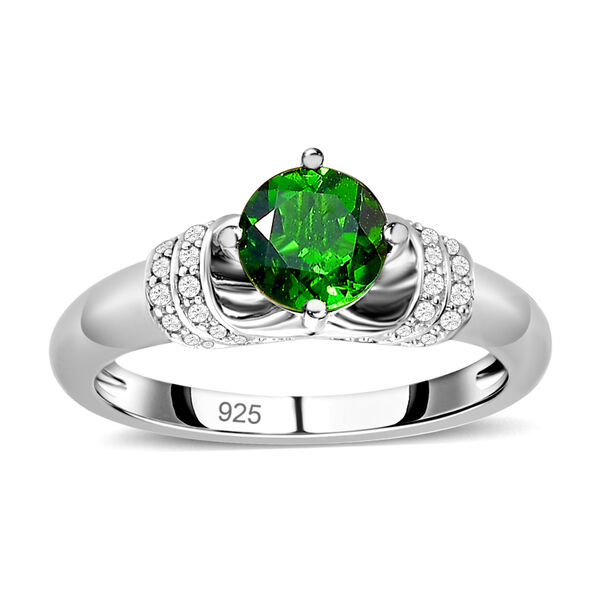 Nat&uuml;rlicher Chromdiopsid und Zirkon-Ring - 1,11 ct. image number 4