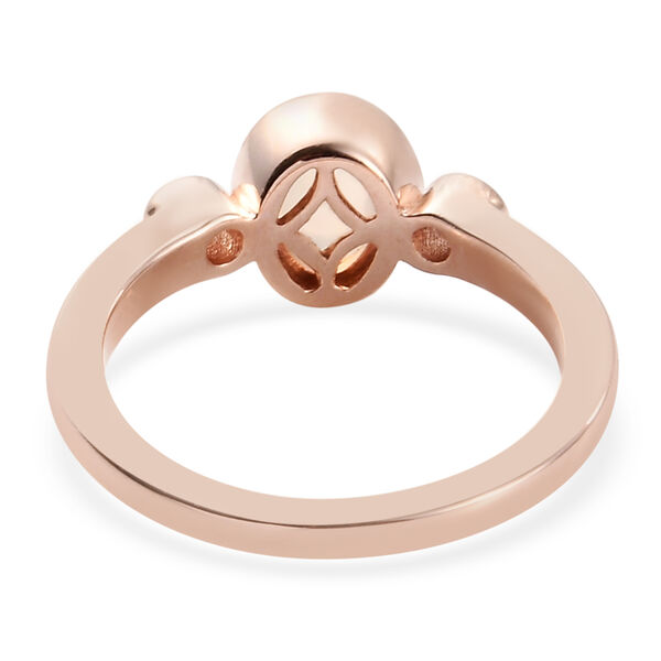 Natürlicher Äthiopischer Opal und Zirkon Ring 925 Silber rosévergoldet  ca. 0,64 ct image number 6