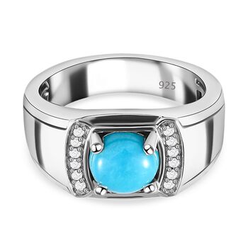 AA Sleeping Beauty T&uuml;rkis und Zirkon-Ring - 1,69 ct.