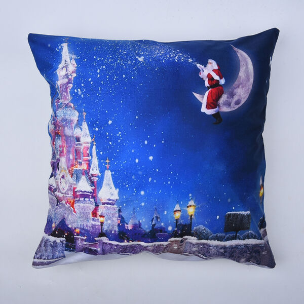 Weihnachts-Kissen mit F&uuml;llung und LED Licht, Gr&ouml;&szlig;e 45x45 cm, Weihnachsnacht image number 2