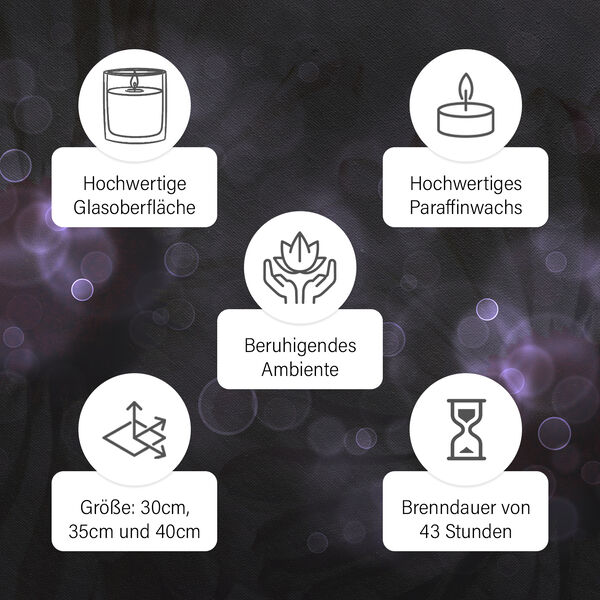 3-teiliges Kelchkerzenhalter Set in lila image number 5