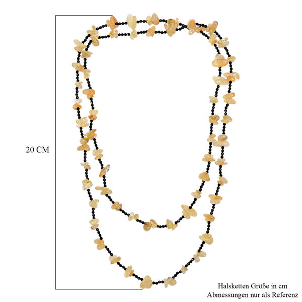 Citrin und schwarze Spinell 91cm Halskette - 280 ct. image number 6