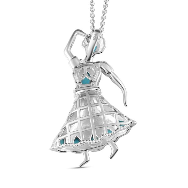 Sleeping Beauty T&uuml;rkis Anh&auml;nger mit Kette - 1,72 ct. image number 6