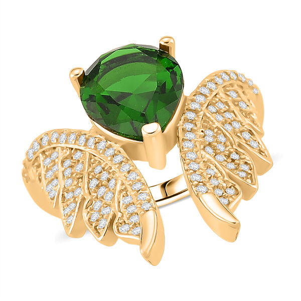 Gr&uuml;ner Zirkonia, Wei&szlig;er Zirkonia Ring Nickelfreies Messing (Gr&ouml;&szlig;e 17.75)