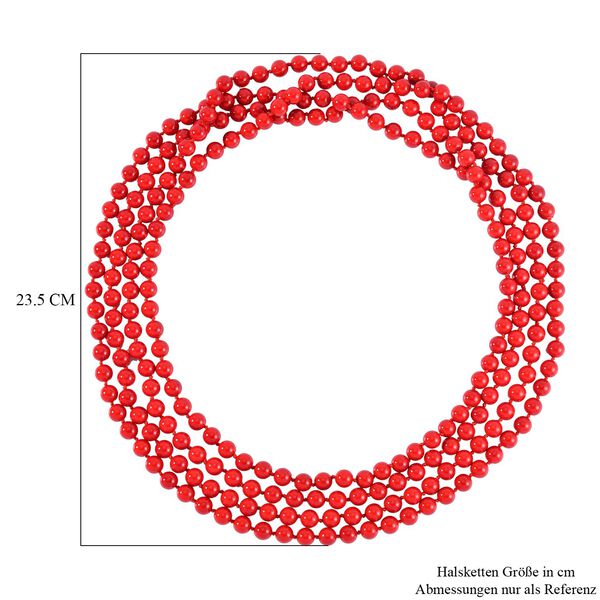 Rote Muschelkernperlen-Halskette image number 5