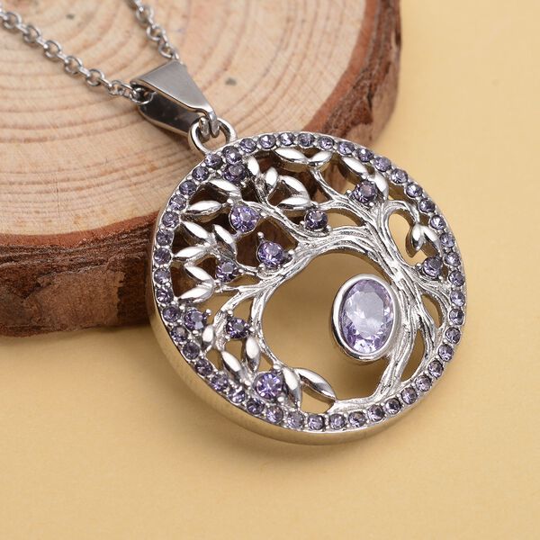 Lila Kristall-Anhänger mit Kette - 2,60 ct. image number 3