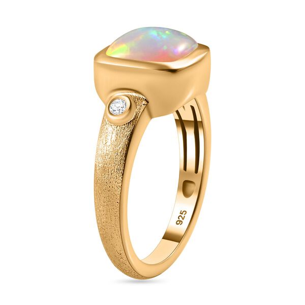 AA nat&uuml;rlicher, &auml;thiopischer Welo Opal und Zirkon Ring - 1,77 ct. image number 6