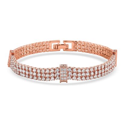Wei&szlig;er Zirkonia Armband ca. 19 cm Nickelfreies Messing 10.00 ct