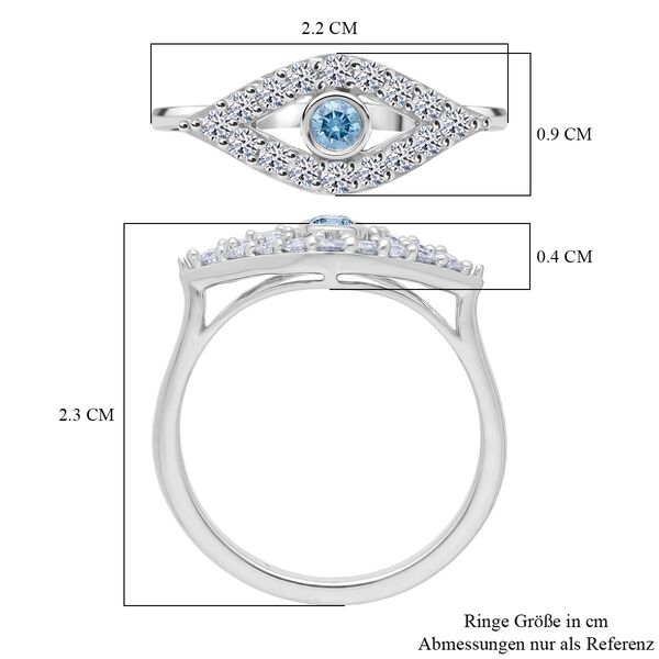 LUXURIANT SI Labor blauer Diamant und SI-GH wei&szlig;er Labor Diamant Ring - 0,51 ct. image number 6