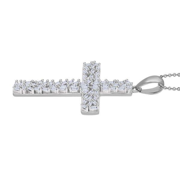 LUXURIANT SI-GH Labor Diamant Kreuz Anhänger mit 50cm Kette, 925 Silber rhodiniert - 0,33 ct. image number 4