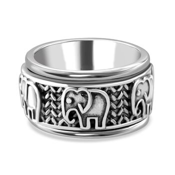 Thai Silber Kollektion- Elefant Ring, 925 Silber (Gr&ouml;&szlig;e 17.00)