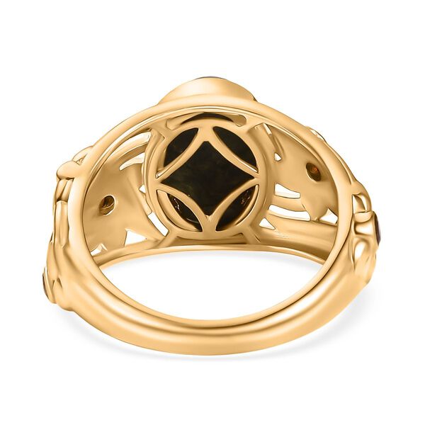 Sibirischer Seraphinit und roter Granat Ring - 3,14 ct. image number 6