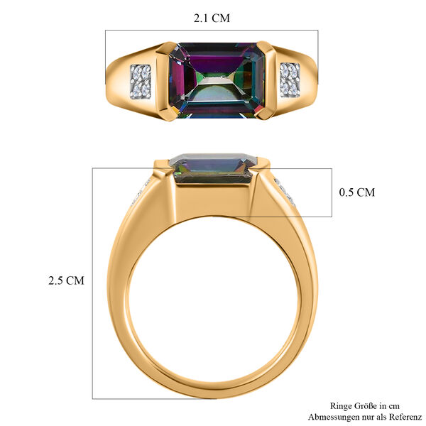 Mystischer Topas und Zirkon Ring 925 Silber 585 Vergoldet image number 7