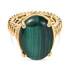 Malachit Ring Messing (Gr&ouml;&szlig;e 17.00) ca. 10,06 ct