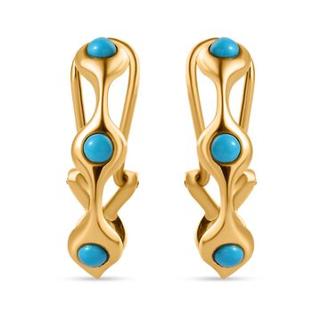 AA Sleeping Beauty T&uuml;rkis Ohrringe 925 Silber vergoldet ca. 0,80 ct.