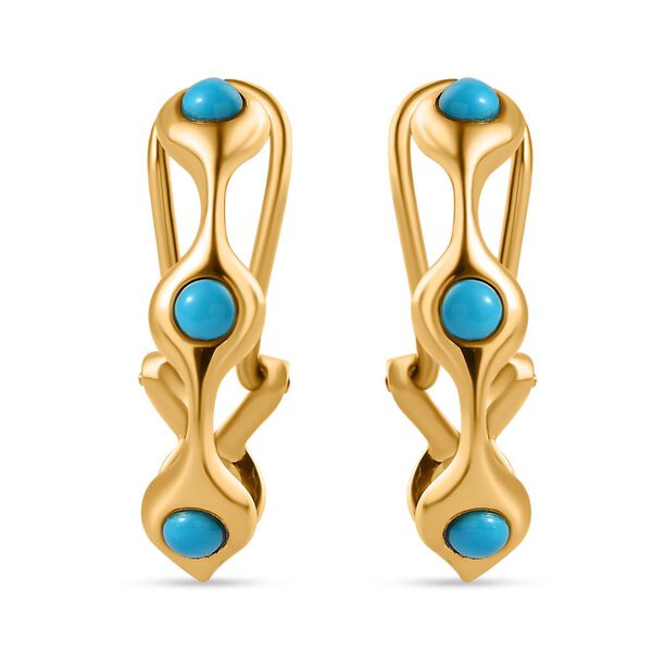 AA Sleeping Beauty T&uuml;rkis Ohrringe 925 Silber vergoldet ca. 0,80 ct.