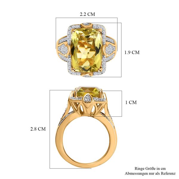 AA Ouro Verde Quarz und Zirkon Ring - 7,81 ct. image number 7