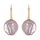 Lila Keshi Perle Ohrringe 925 Silber vergoldet