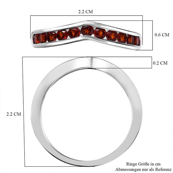 Roter Granat Ring, 925 Silber (Gr&ouml;&szlig;e 16.00) ca. 0.75 ct image number 7