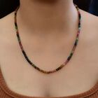 Natürliche, mehrfarbige Turmalin-Halskette, 50 cm - 59,40 ct. image number 2