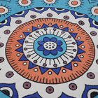 Handgewebter Teppich aus 100 % Baumwolle, 150 cm Durchmesser, Mandala Türkis image number 3