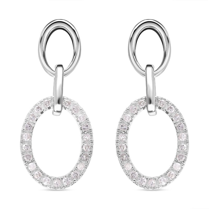 Weiße Diamant Ohrringe 925 Silber platiniert ca. 0.33 ct image number 0